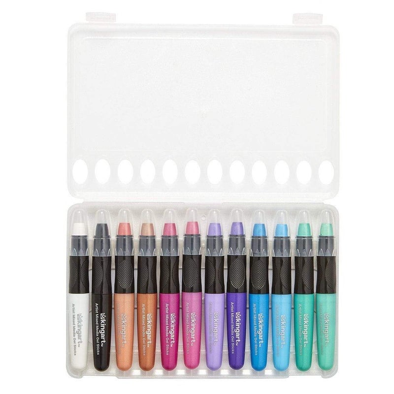 KINGART GEL STICK Set, Artist Pigment Crayons, 48 Unique Colors, Water Soluble, Creamy, and Odorless, Use on Paper, Wood, Canvas and more - Image 5